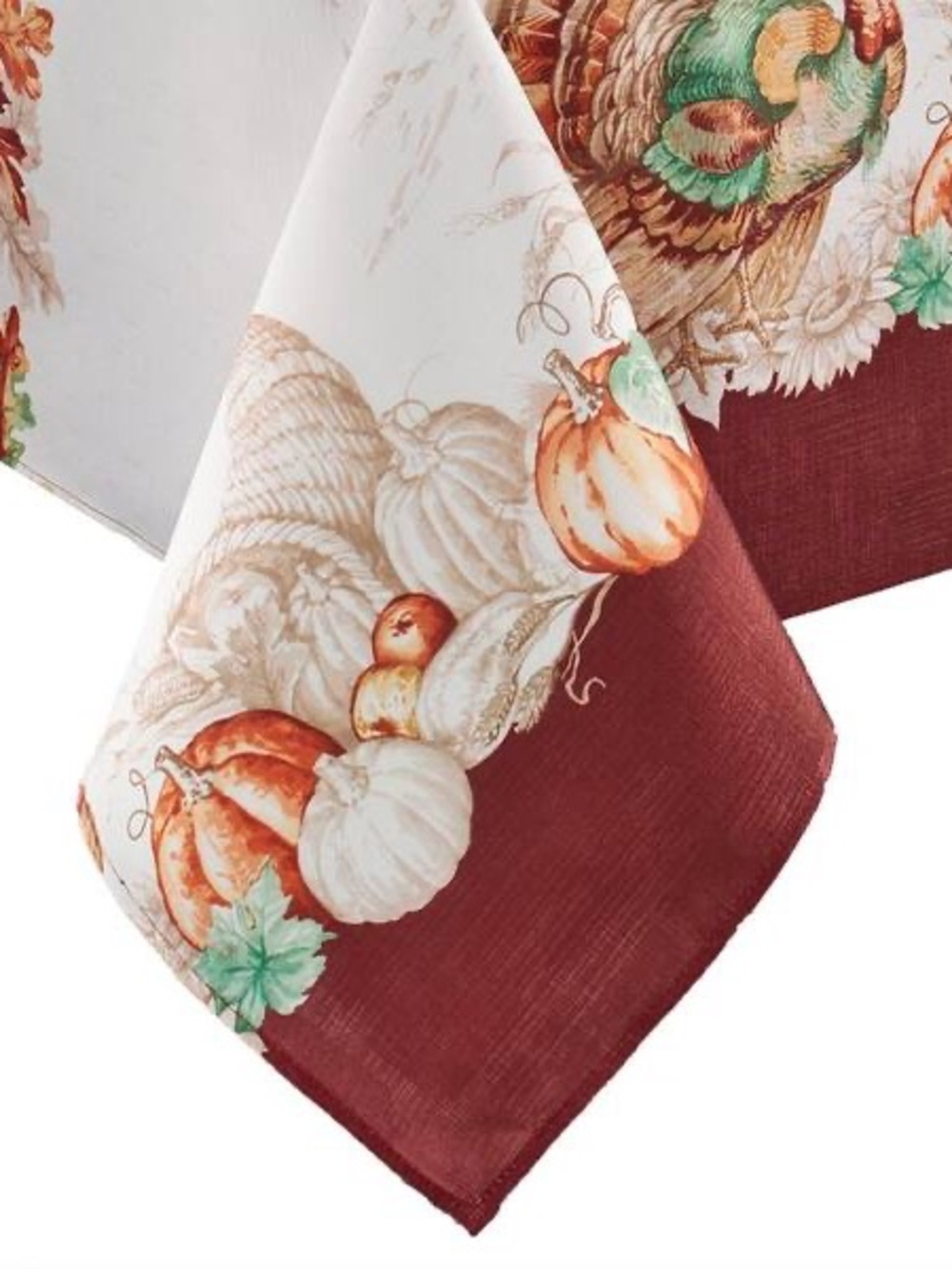 Harvest Pumpkin Tablecloth - Rust and Cream Fall Design
